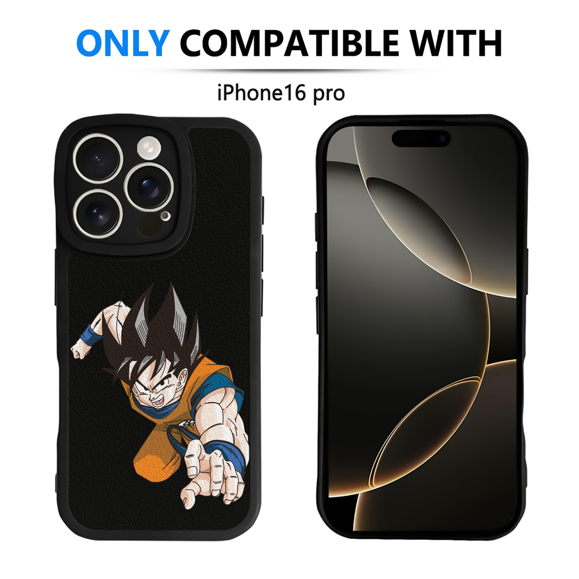 （画像用） ドラゴンボール 孫悟空（そん ごくう）Son Goku カカロット DRAGON BALL Kakarotto 【iPhone 16シリーズ対応】シリコンスマホケース（レザー調） 材質：シリコン